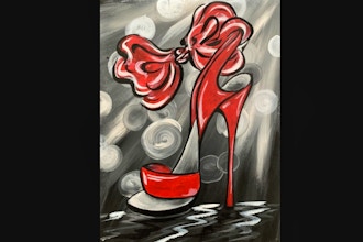 Paint Nite: Red Stiletto with a Bow (Ages 18+)